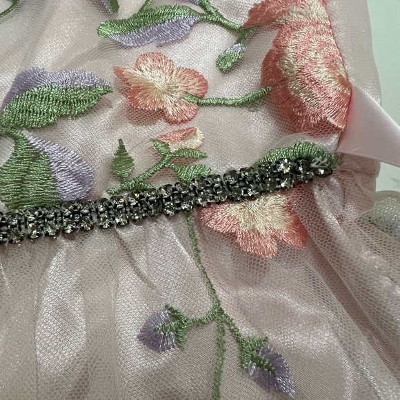 Rare Editions Pink and Green Flutter Sleeve Maxi Dress - Picture 13 of 16